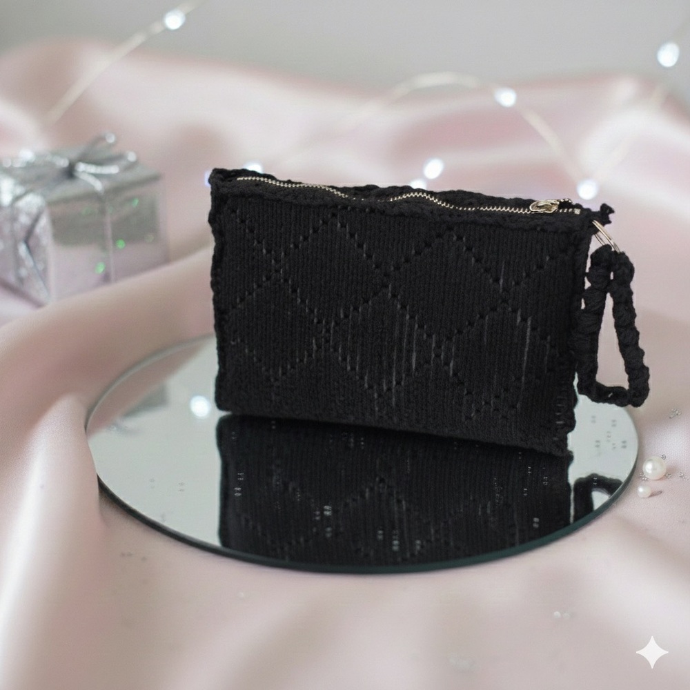 Small Elegant Black Clutch Purse – Evening Bag & Party Accessory